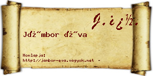 Jámbor Éva névjegykártya