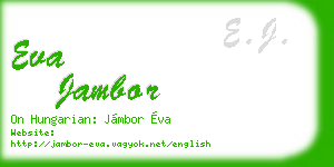 eva jambor business card
