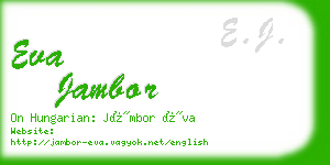 eva jambor business card
